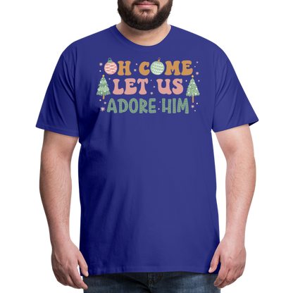 Oh Come Let Us Adore Him Christmas Family Men's Premium T-Shirt - royal blue