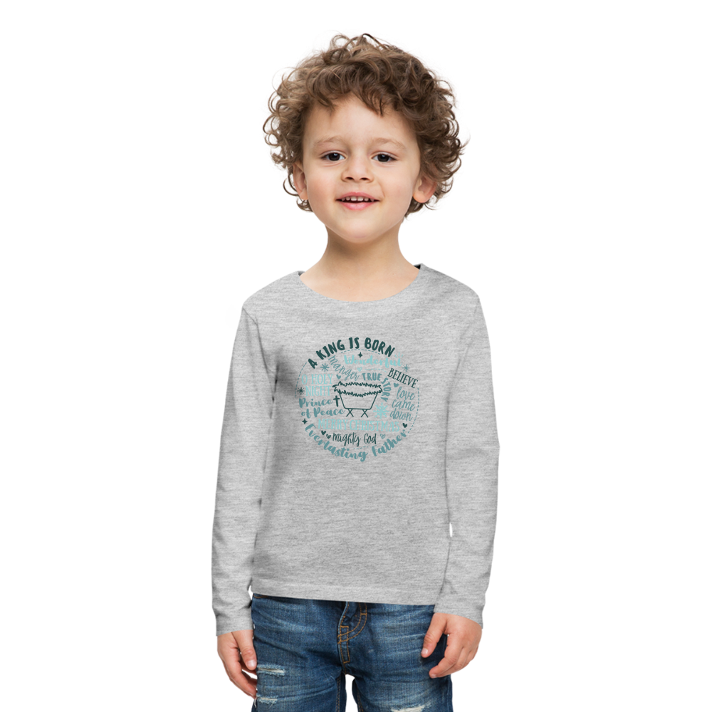 Manger Collage (W) Kid's Long Sleeve Shirt - heather gray