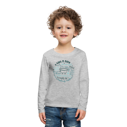 Manger Collage (W) Kid's Long Sleeve Shirt - heather gray