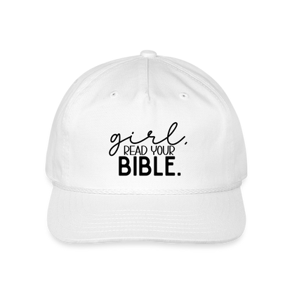 Girl Read Your Bible Hat Cap - white