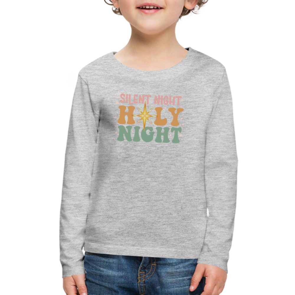 Silent Night Christmas Family Kids' Premium Long Sleeve T-Shirt - heather gray