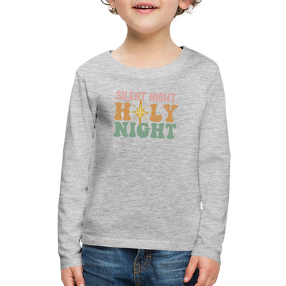 Silent Night Christmas Family Kids' Premium Long Sleeve T-Shirt - heather gray