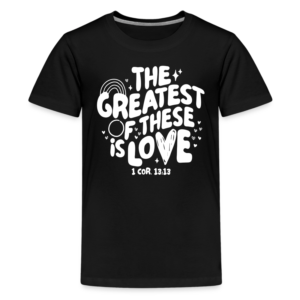 The Greatest of these is Love (W) Kid's T-Shirt - black