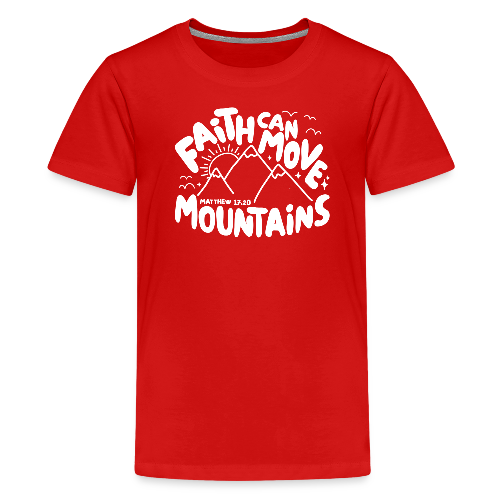 Faith Can Move Mountains (W) Kid's T-Shirt - red