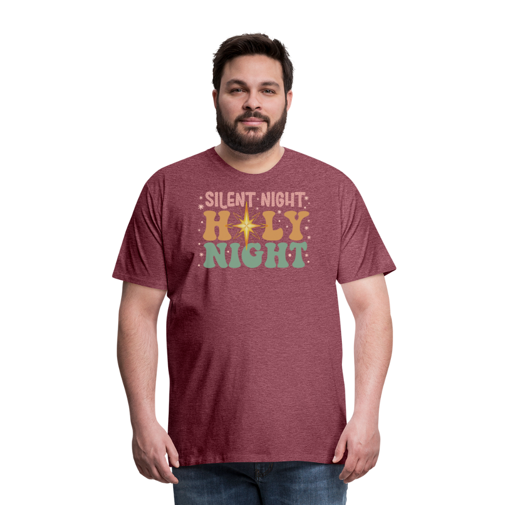 Silent Night Christmas Family Men's Premium T-Shirt - heather burgundy