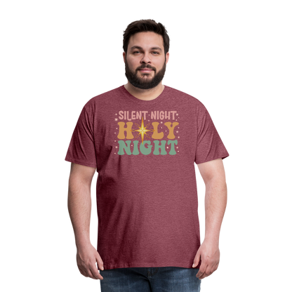 Silent Night Christmas Family Men's Premium T-Shirt - heather burgundy