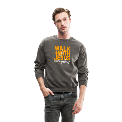 Walk with Jesus Everyday Men's Sweater - asphalt gray