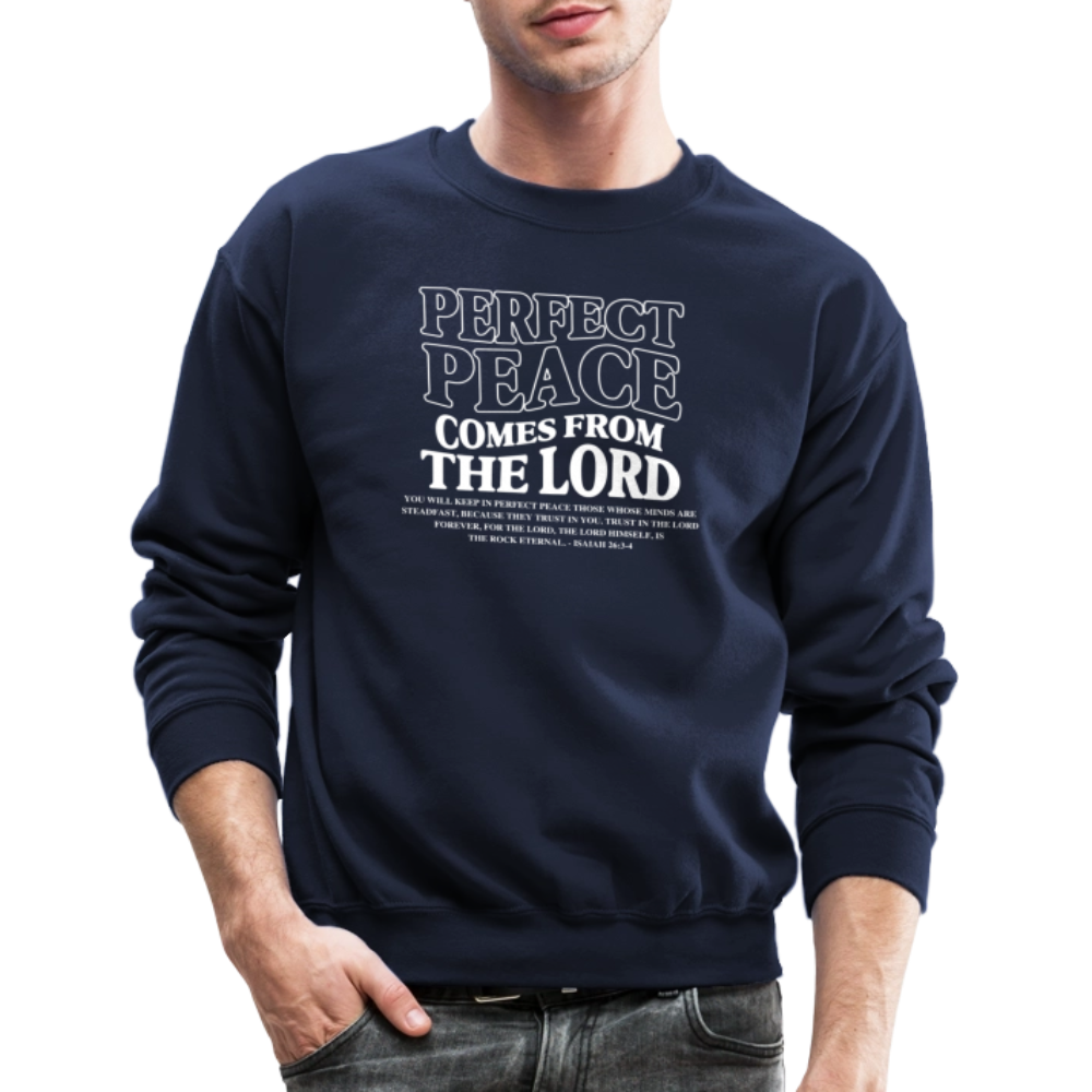 Perfect Peace Comes from the Lord Men's Sweater - navy