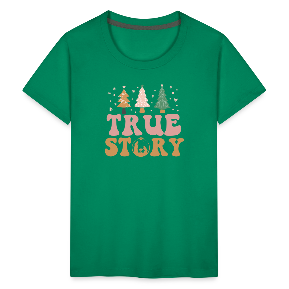 True Story Christmas Family Kids' Premium T-Shirt - kelly green