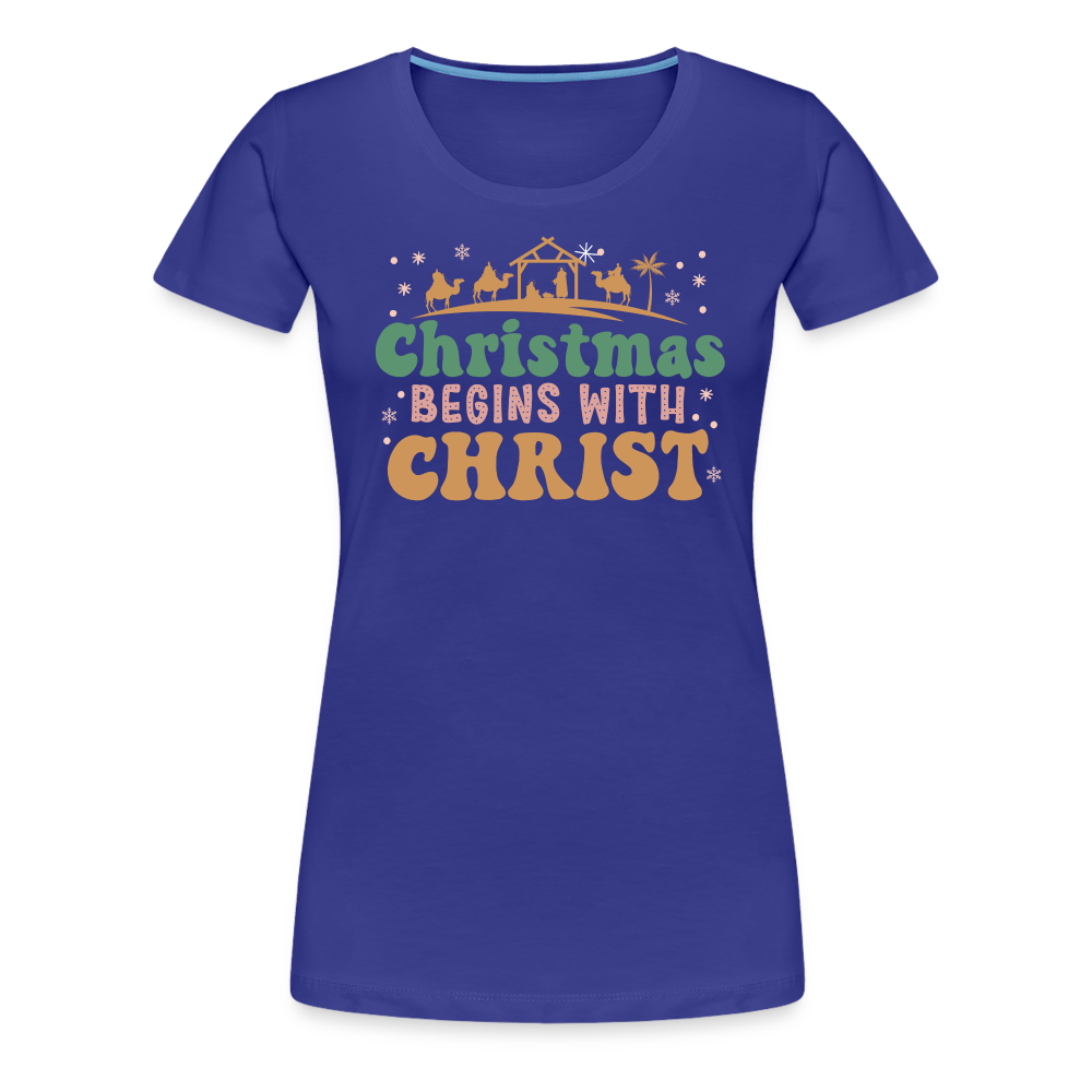 Christmas Begins with Christ Family Women’s Premium T-Shirt - royal blue