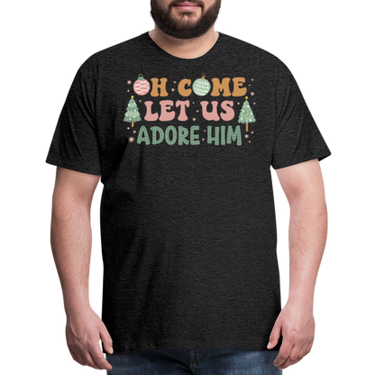 Oh Come Let Us Adore Him Christmas Family Men's Premium T-Shirt - charcoal grey