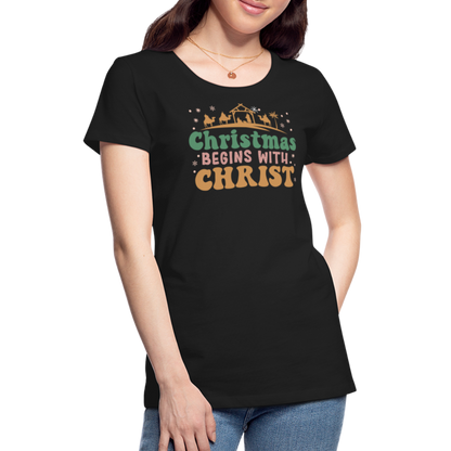 Christmas Begins with Christ Family Women’s Premium T-Shirt - black