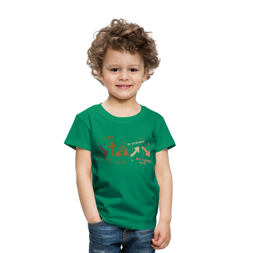 He Came He Died He Rose (Boho) Toddler T-Shirt - kelly green