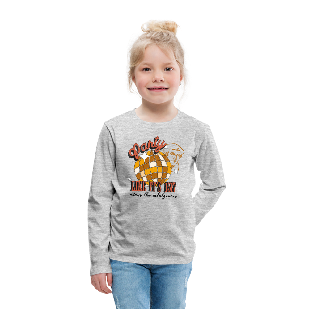 Party Like its 1517 (Color) Reformation Day Kid's Long Sleeve Shirt - heather gray