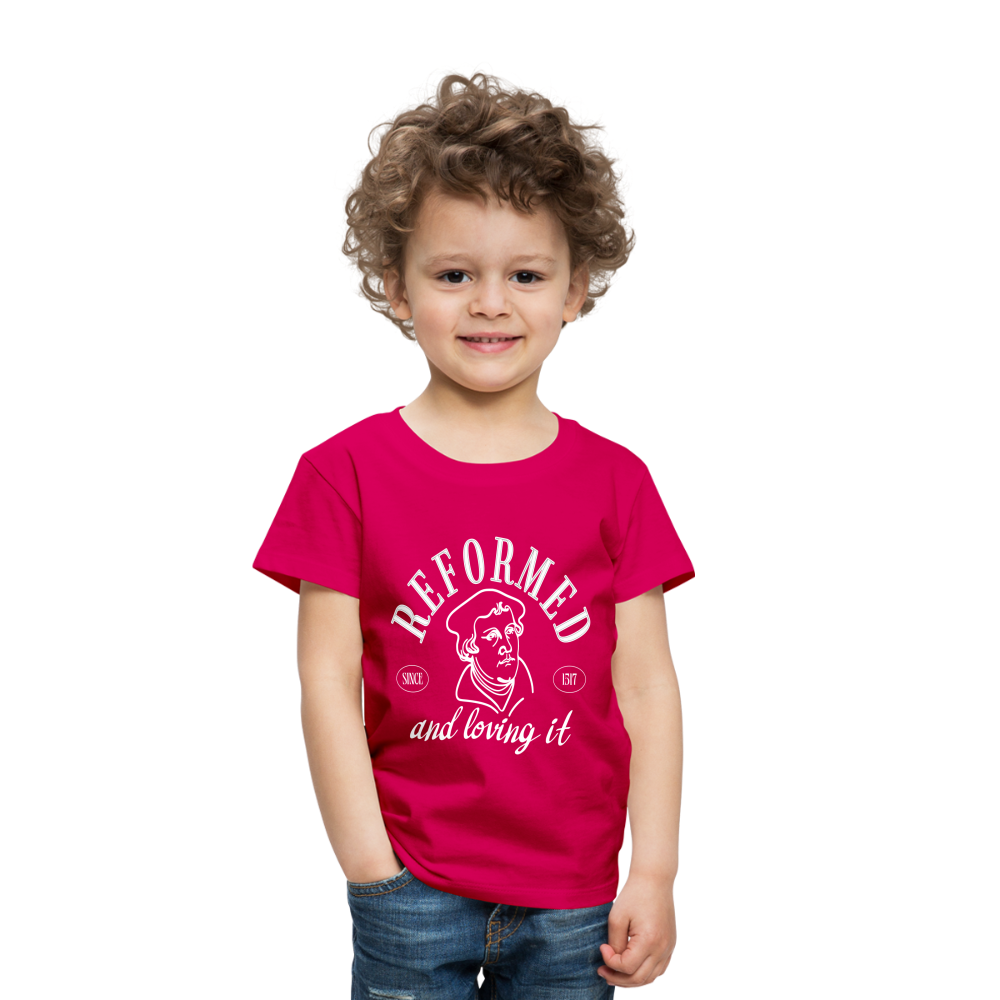 Reformed & Loving It (W) Reformation Day Toddler T-Shirt - dark pink