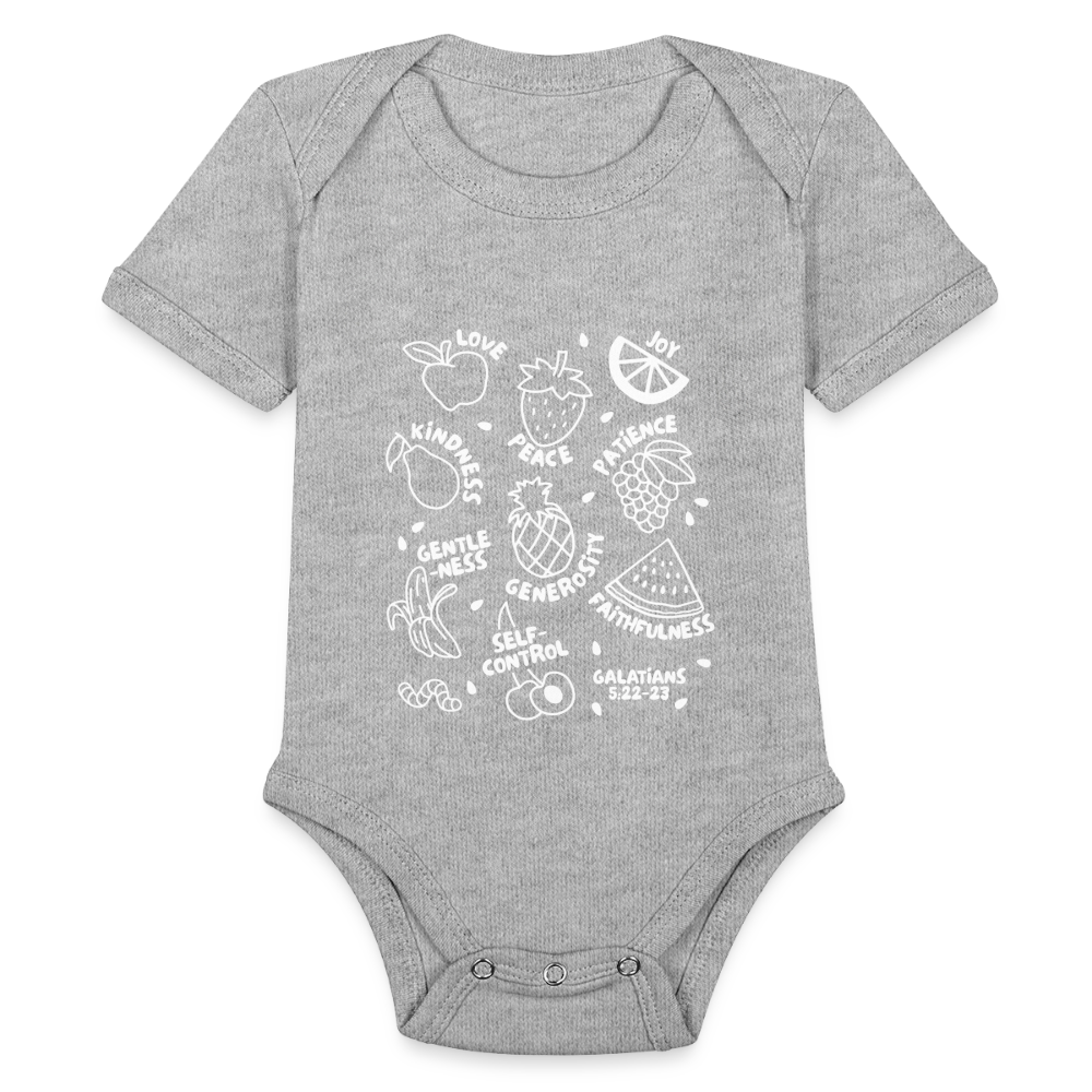 Fruit of the Spirit Baby Onesie Bodysuit - heather grey