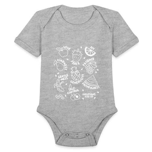 Fruit of the Spirit Baby Onesie Bodysuit - heather grey