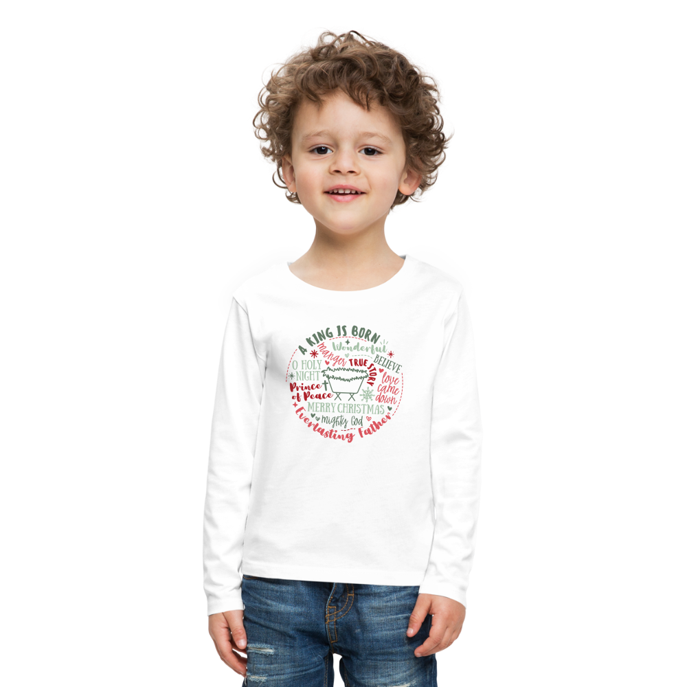 Manger Collage (RG) Kid's Long Sleeve Shirt - white