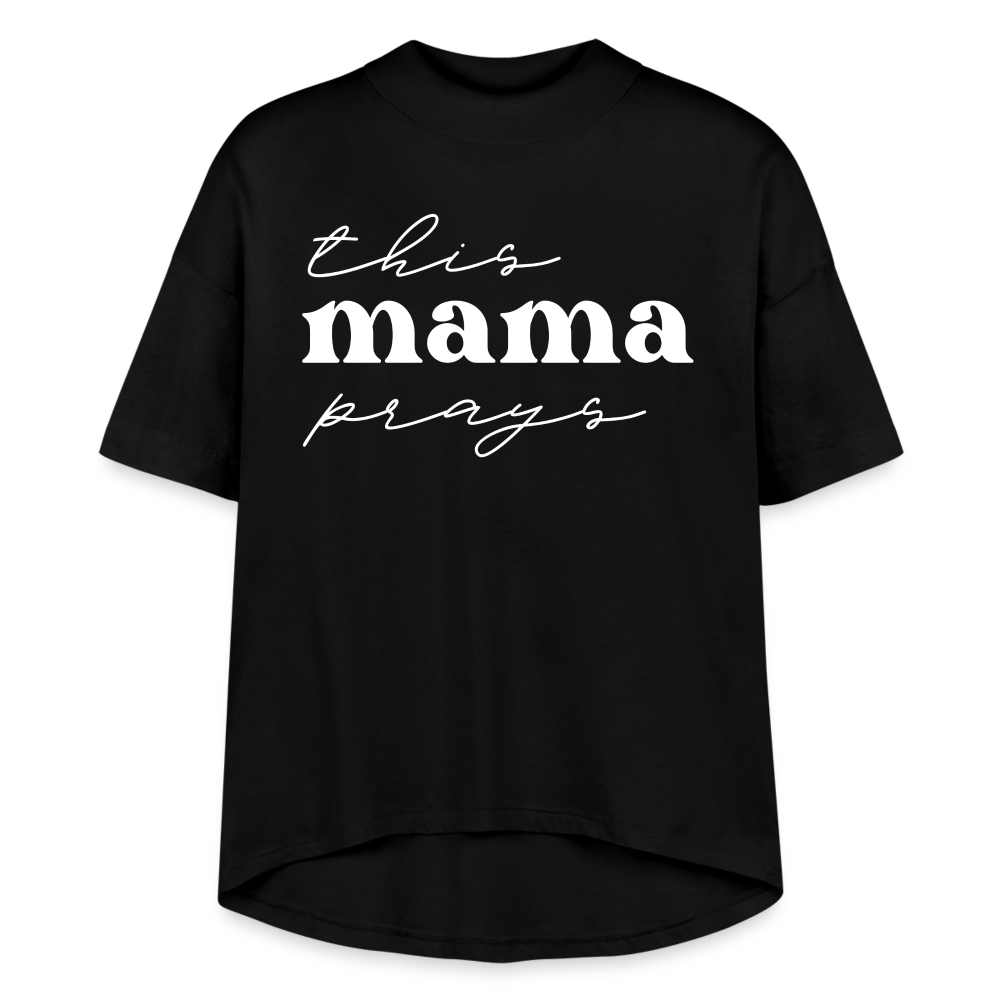 This Mama Prays (W) Women's Hi Lo T-Shirt - black