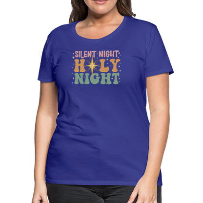 Silent Night Christmas Family Women’s Premium T-Shirt - royal blue