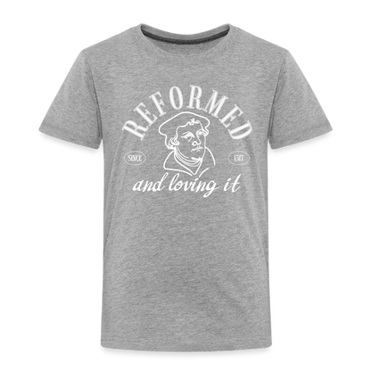 Reformed & Loving It (W) Reformation Day Toddler T-Shirt - heather gray