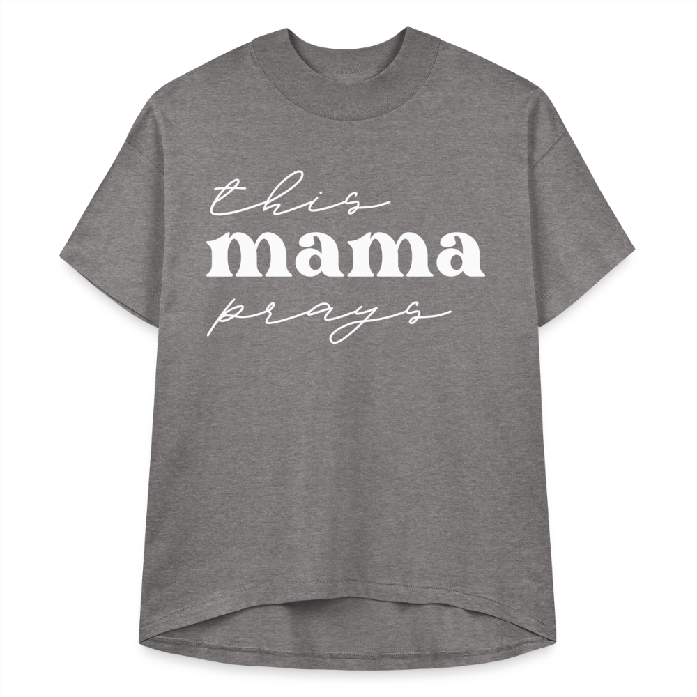 This Mama Prays (W) Women's Hi Lo T-Shirt - granite heather 