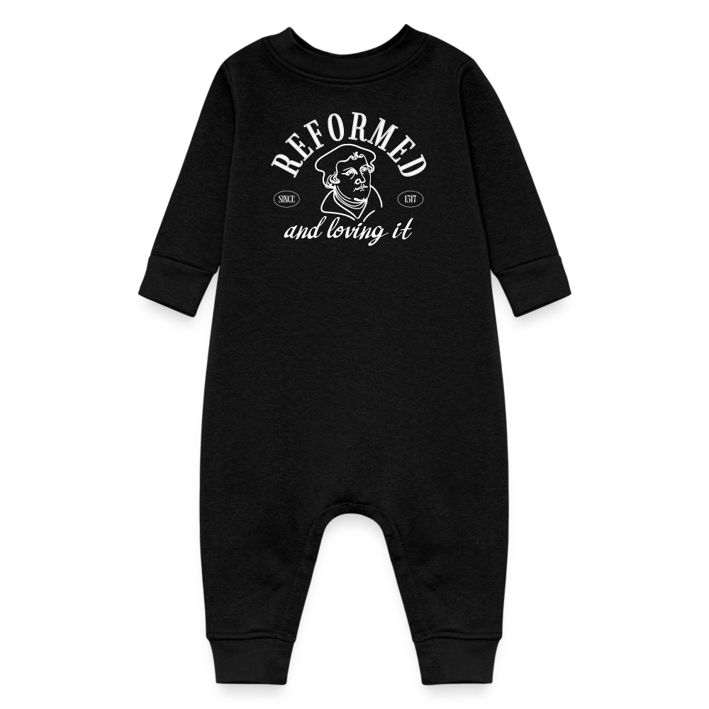 Reformed & Loving It (W) Reformation Day Fleece Baby Bodysuit - black