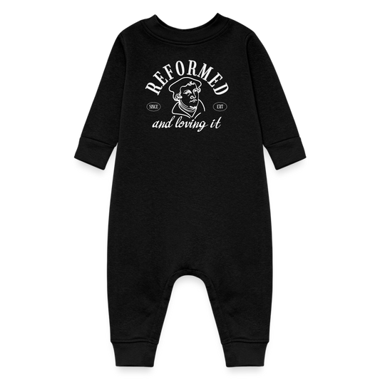 Reformed & Loving It (W) Reformation Day Fleece Baby Bodysuit - black