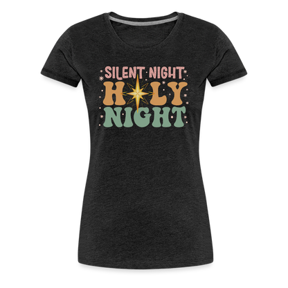 Silent Night Christmas Family Women’s Premium T-Shirt - charcoal grey