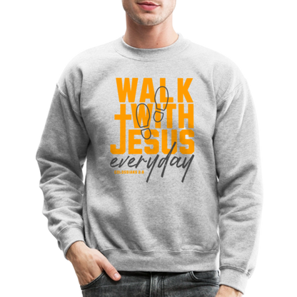 Walk with Jesus Everyday Men's Sweater - heather gray