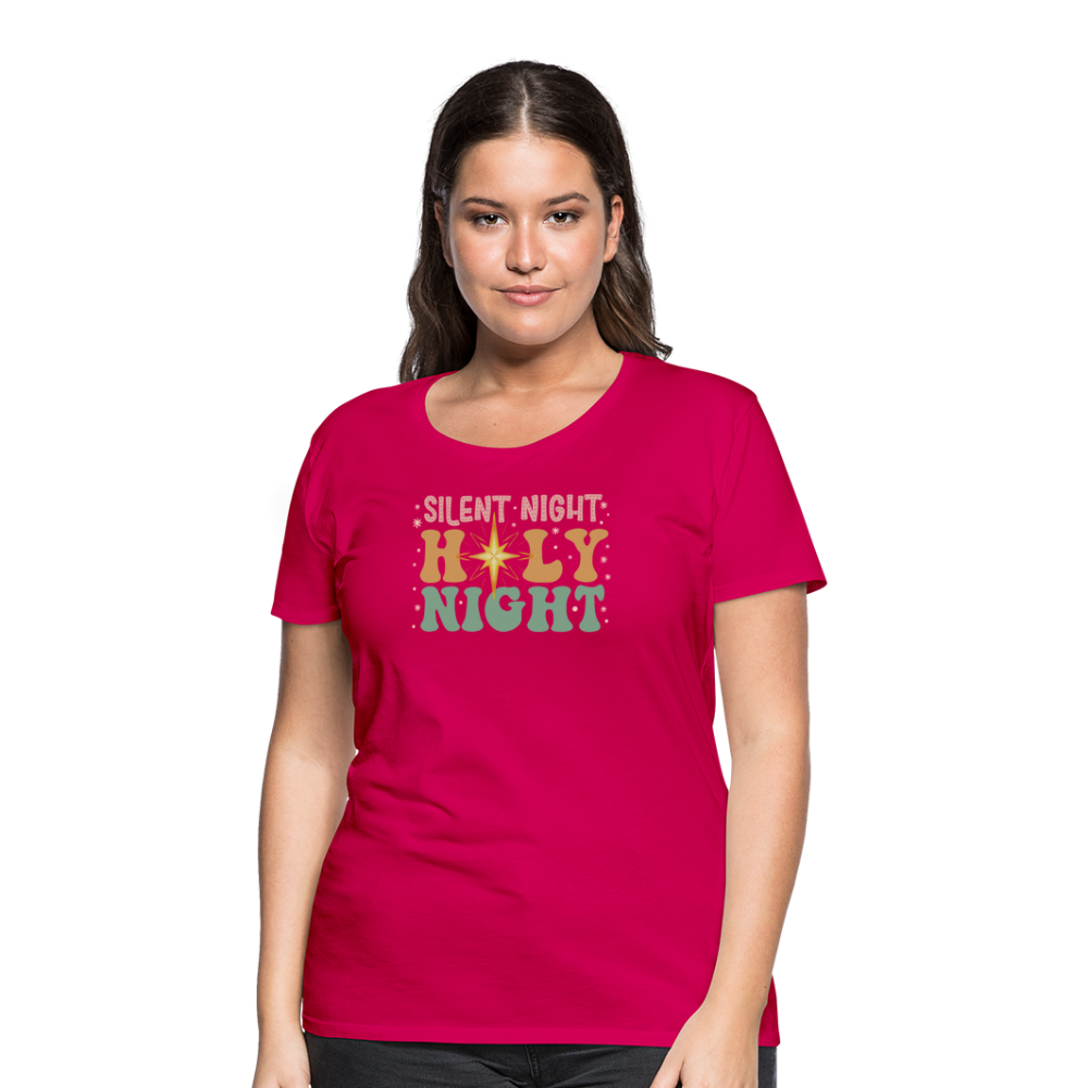 Silent Night Christmas Family Women’s Premium T-Shirt - dark pink