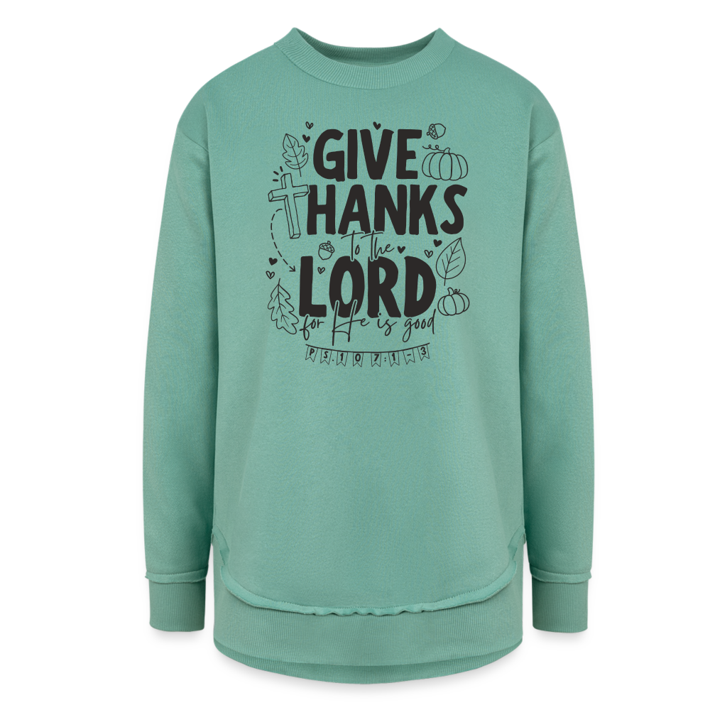 Give Thanks to the Lord Women's Tunic Sweater - saltwater