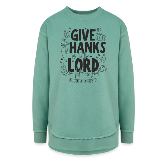 Give Thanks to the Lord Women's Tunic Sweater - saltwater