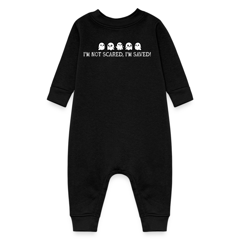 I'm Not Scared, I'm Saved (W) Baby Fleece Bodysuit - black