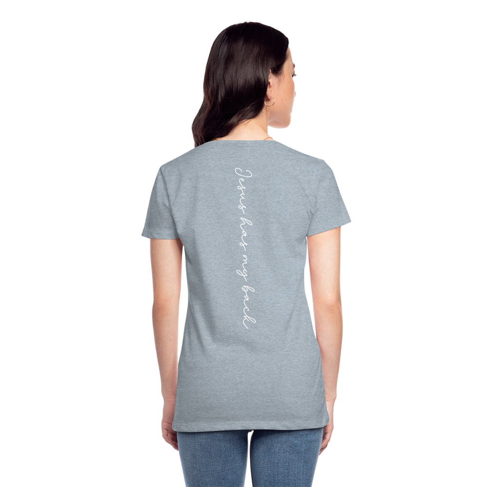 Jesus has My Back Women's T-Shirt - heather ice blue