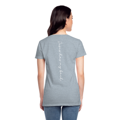 Jesus has My Back Women's T-Shirt - heather ice blue