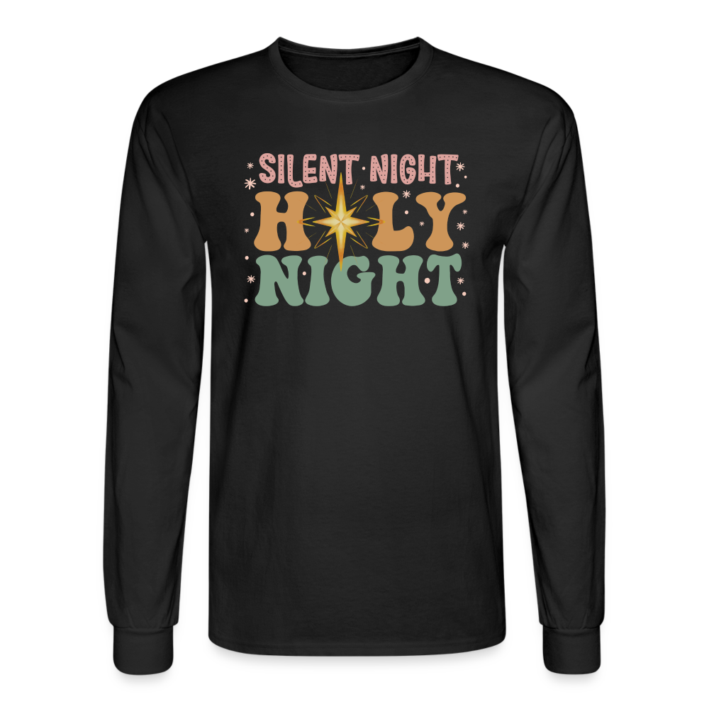 Silent Night Christmas Family Men's Long Sleeve T-Shirt - black