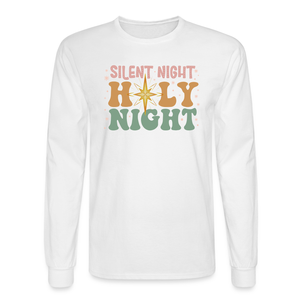 Silent Night Christmas Family Men's Long Sleeve T-Shirt - white