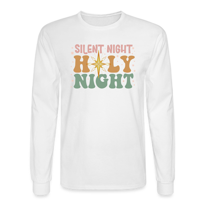 Silent Night Christmas Family Men's Long Sleeve T-Shirt - white