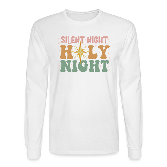 Silent Night Christmas Family Men's Long Sleeve T-Shirt - white