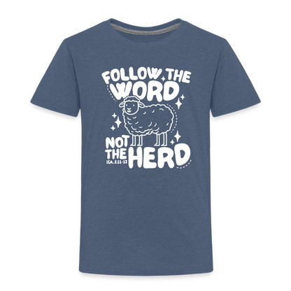 Follow the Word (W) Toddler T-Shirt - heather blue