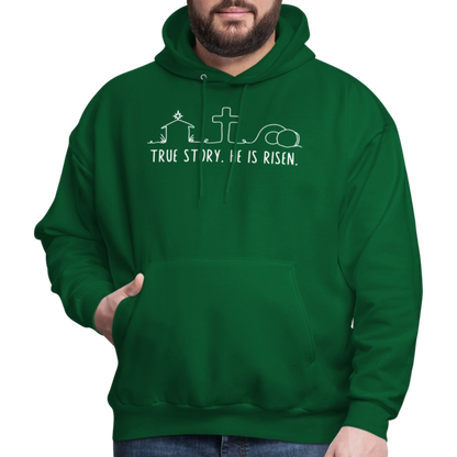 True Story He is Risen (W) Men's Sweater - forest green