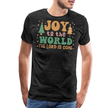 Joy to the World Christmas Family Men's Premium T-Shirt - charcoal grey