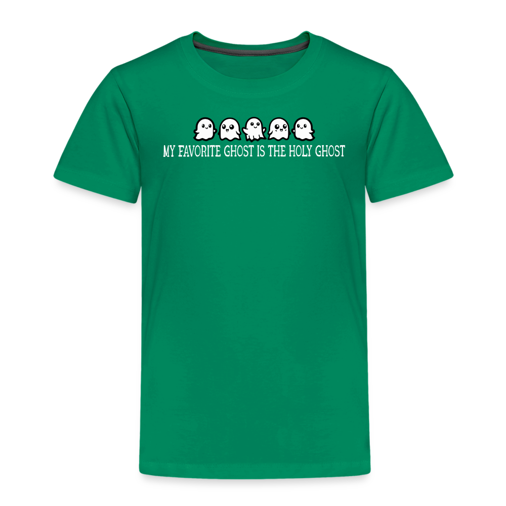 My Favorite Ghost is the Holy Ghost (W) Toddler T-Shirt - kelly green