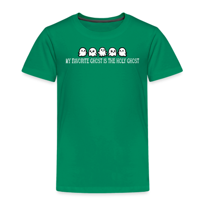 My Favorite Ghost is the Holy Ghost (W) Toddler T-Shirt - kelly green