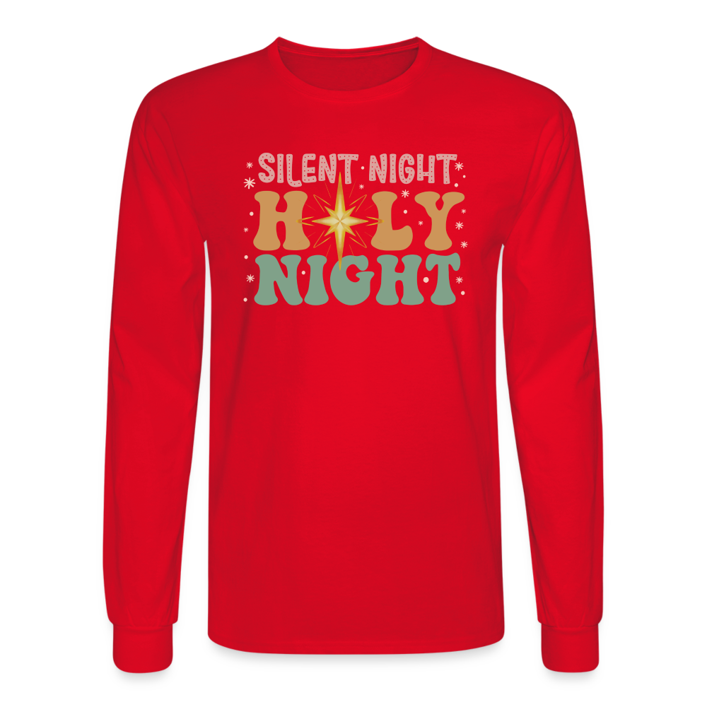 Silent Night Christmas Family Men's Long Sleeve T-Shirt - red