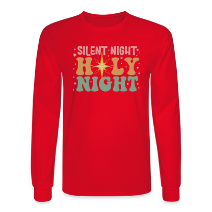 Silent Night Christmas Family Men's Long Sleeve T-Shirt - red