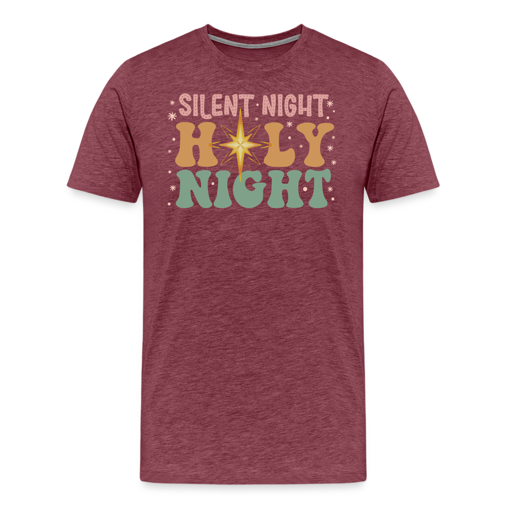 Silent Night Christmas Family Men's Premium T-Shirt - heather burgundy