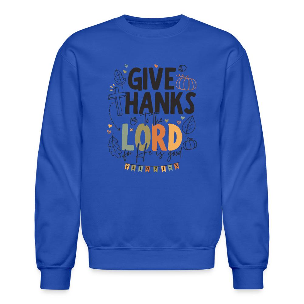 Give Thanks to the Lord (B, Color) Men's Sweater - royal blue