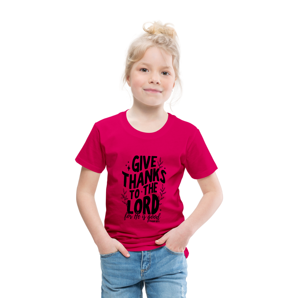 Give Thanks to the Lord Toddler T-Shirt - dark pink